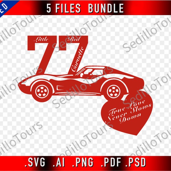 Little Red Corvette with 77 and heart love never dies, Valentine’s Day gift