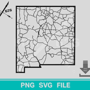 New Mexico State Roads and Interstates , svg digital download, cricut, laser cut, 5 files, svg, ai, psd, png, pdf