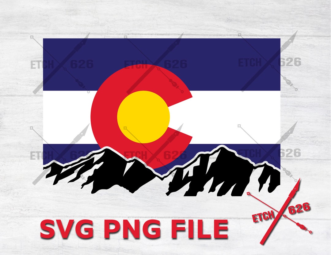 Colorado State Flag With Mountains Digital Download Svg Png Laser Il 1080xN.4575620025 K3ml