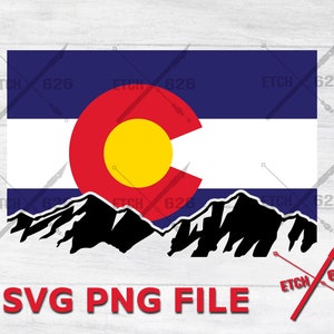 Colorado State Flag with Mountains digital download, svg, png, laser cut cricut files