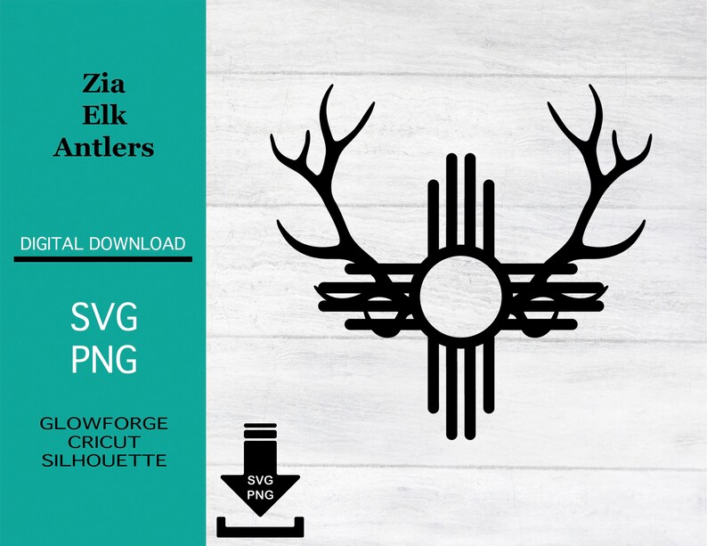 Zia Elk Antler Digital Files Cricut Cnc Silhouette Svg Etsy