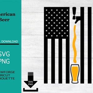 American Beer Digital File, American flag, beer tap, download, 5 files, svg, png, ai, pdf, psd, cricut files, laser files patriotic brew