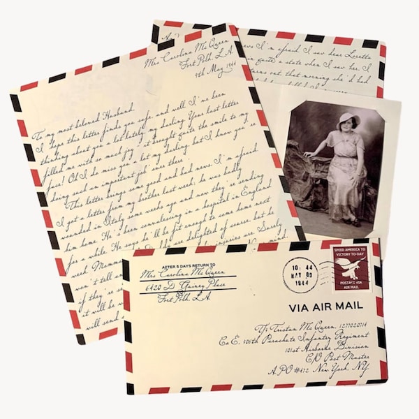 WW2 US Letter Personalisation Service Handwritten Letter Vintage Style Letters Vintage Mail Air Mail Reproduction