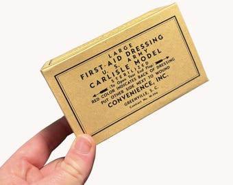 Vendaje Carlisle grande para botiquín médico estadounidense de la Segunda Guerra Mundial, primeros auxilios para vehículos, recreación histórica de la Segunda Guerra Mundial, reproducción de la Segunda Guerra Mundial, réplica de utilería cinematográfica de la Segunda Guerra Mundial