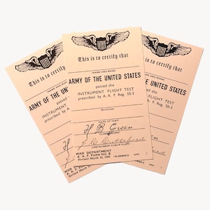 Reproduction de carte d'instruments USAAF WASP WW2