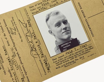 US Army Custom ID Karte für WW2 GI Reenactment Taschenfüller, Filmrequisite Reproduktion