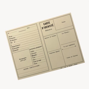 WW2 French Civilian I.D. Card French Resistance Reproduction Normandy Region