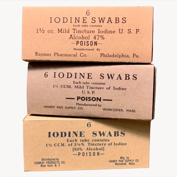 WW2 US Iod-Tupfer Box für Sanitäter Tasche Erste Hilfe Reproduktion