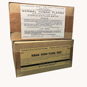 Plasma Cartons Empty Display Box 250cc & 500cc for WW2 US Reenactment, Reproduction
