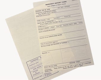 Formularios de informe del alcaide para el ARP británico de la Segunda Guerra Mundial, reproducción, recreación cinematográfica del frente interno