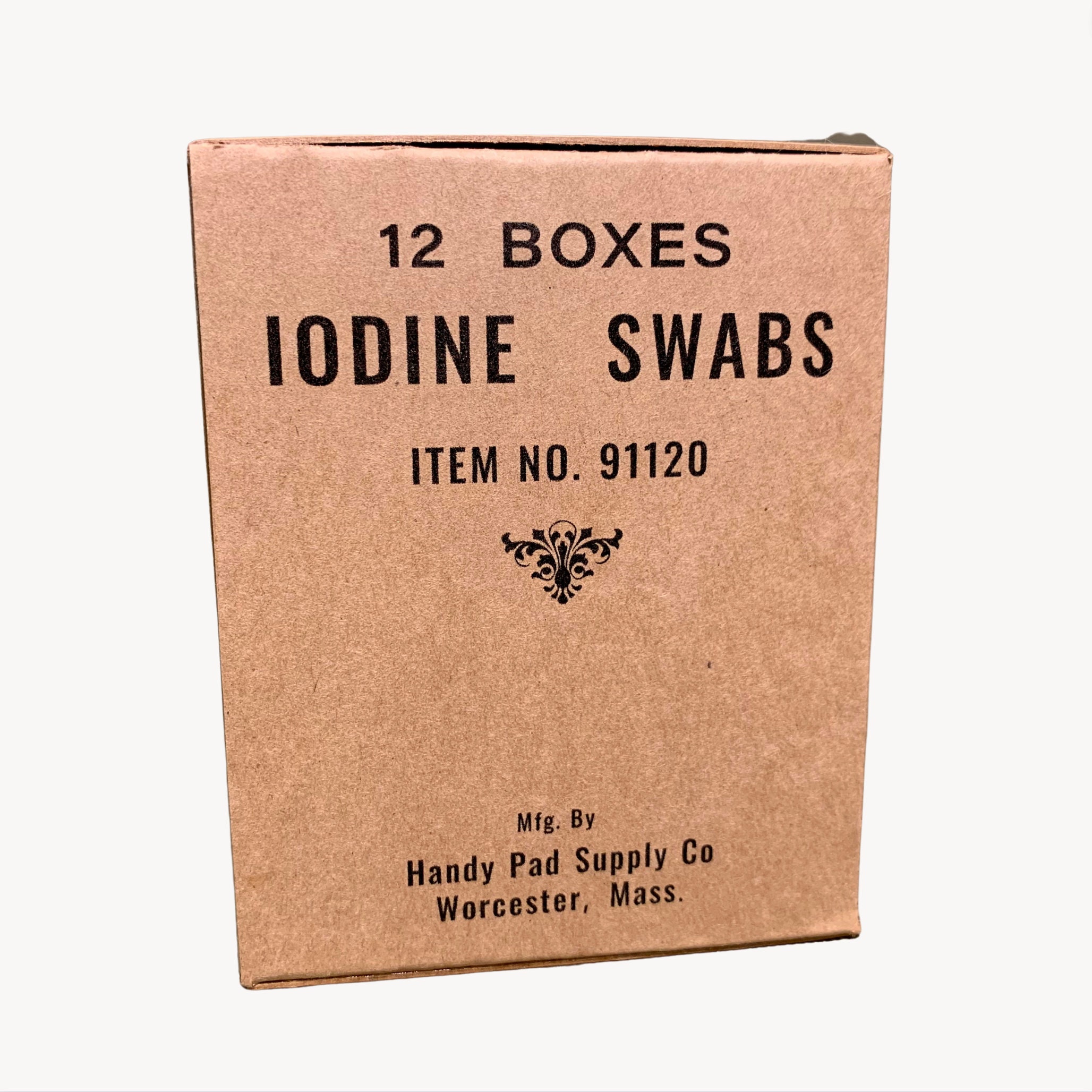 Iodine Swabs 12 Piece Empty Display Box for WW2 US Reenactment, Reproduction