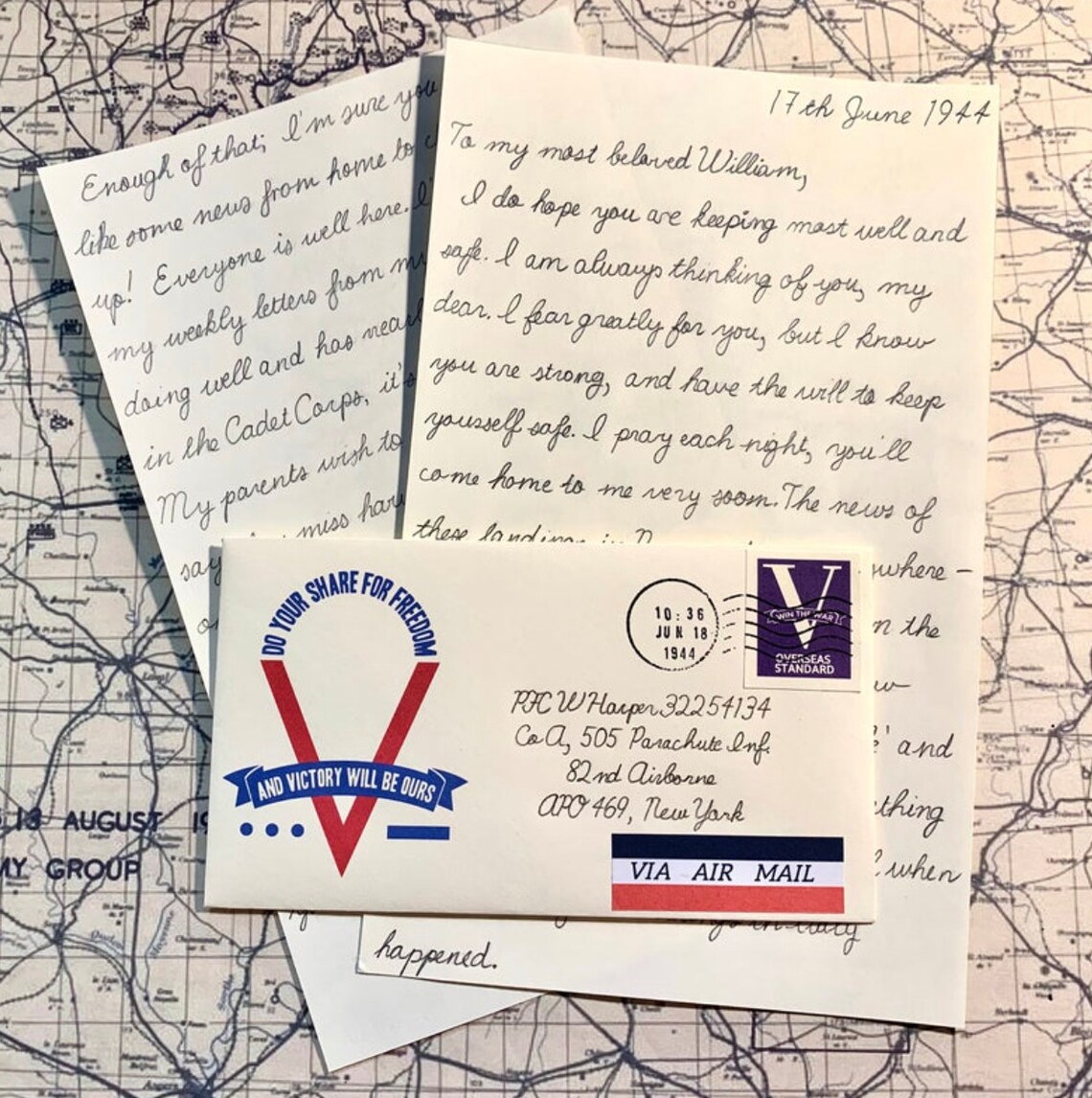 Pays Proche Pour Les Troyens 4 Lettres WW2 US Lettre Personnalisé Lettre Manuscrite Lettre Style | Etsy