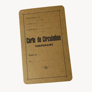 WW2 French Carte de Circulation Vehicle Pass Reproduction