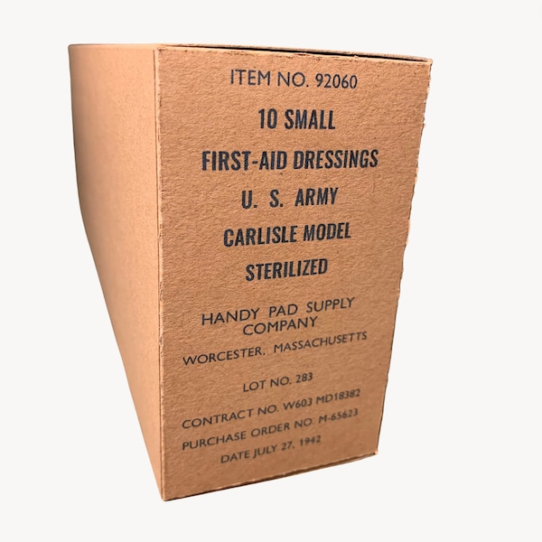 Small Carlisles Bandage Empty Display Box for WW2 US Reenactment, Reproduction