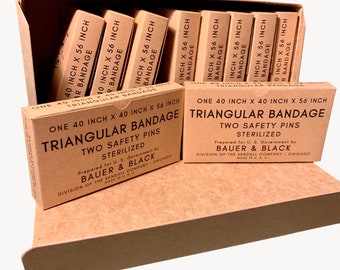 Triangular Bandages Display Box and 10 Individual Boxes for WW2 US Reenactment, Reproduction