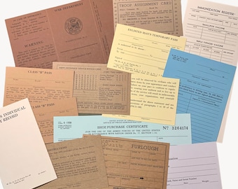 Paperwork Set für US Army WW2 GI Reenactment Taschenfüller, Filmrequisite Reenactment