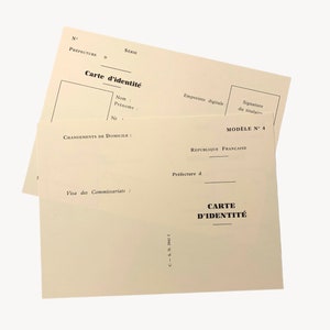 Carte d'Identité Personnalisé Français Guerre 39 45 2GM Reproduction Copie