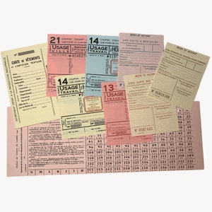 WW2 1940s French Civilian Clothing Ration Paperwork Packet Set Reproduction
