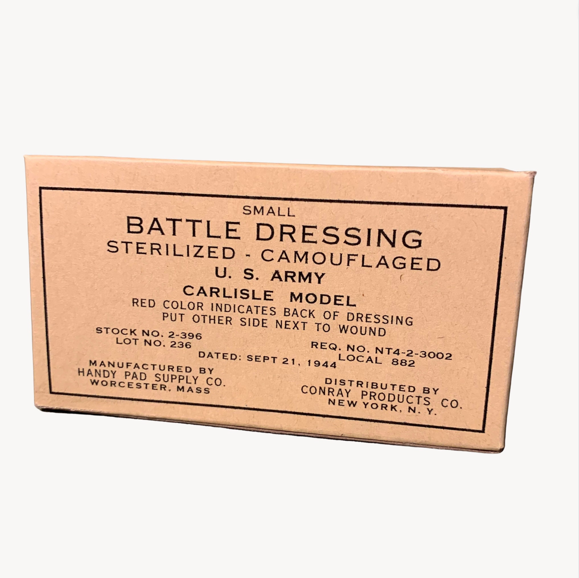 Navy Small Carlisle Bandage Dressing for US WW2 Medical Kit Vehicle First  Aid, Reproduction