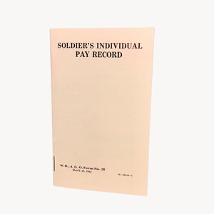 Pay Book für US Army WW2 GI Reenactment Taschenfüller, Reproduktion
