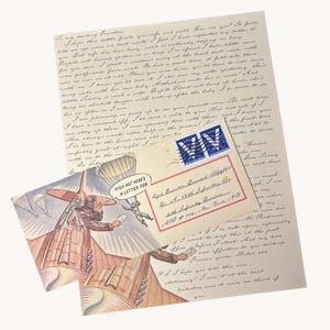Servicio de personalización de cartas de EE. UU. de la Segunda Guerra Mundial Cartas manuscritas Cartas de estilo vintage Reproducción de correo aéreo de correo vintage
