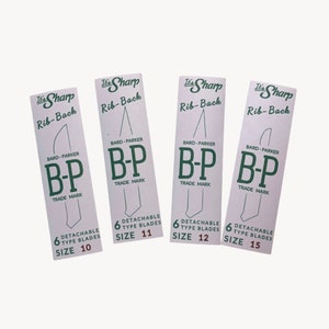 Scalpel Blade Display Empty Packets for Surgical Roll Small Improved, US Army WW2, Reproduction