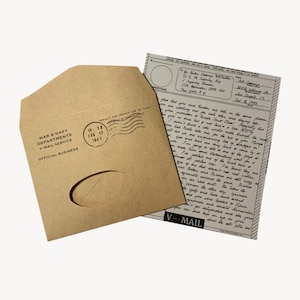 WW2 US V-Mail Plain or Personalised Handwritten Letter Vintage Style Letters Vintage Mail Air Mail Reproduction