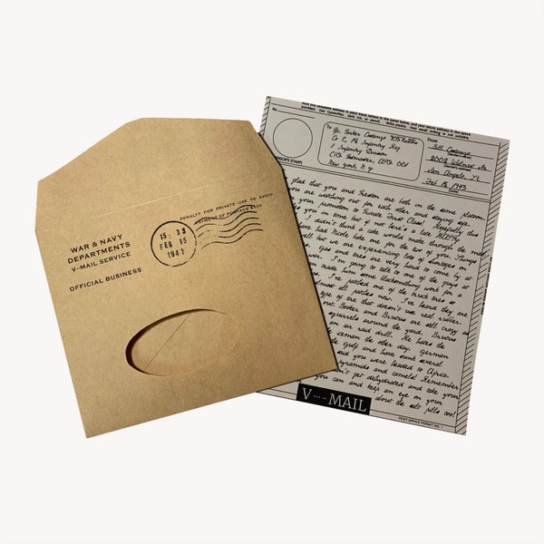 WW2 US V-Mail Plain or Personalised Handwritten Letter Vintage Style Letters Vintage Mail Air Mail Reproduction