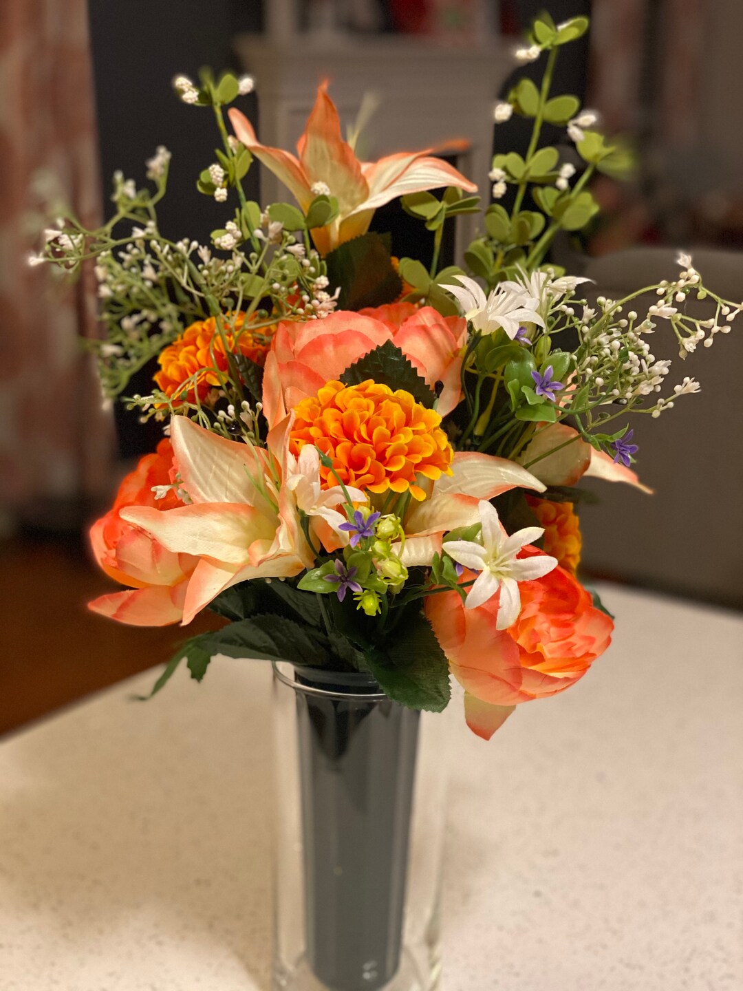 Graveside Vase Arrangement Etsy