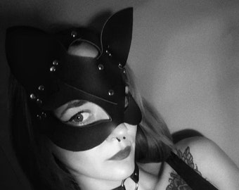 Sex Leather women Cat mask | Sexy blindfold, Catwomen mask, Leather mask, Fetish mask, Fetish wear, Sex mask, Gothic mask