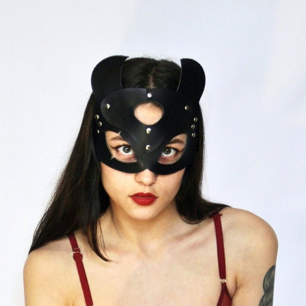 Leather sexy devil mask | Sexy blindfold, Fetish mask, Sex toys, Leather bdsm, BDSM harness, Sexy costume