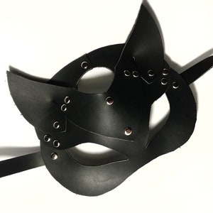 Sex Leather femmes Masque de chat Bandeau sexy, masque de femme cat, masque en cuir, masque fétiche, vêtements fétichistes, masque sexuel, masque gothique image 7