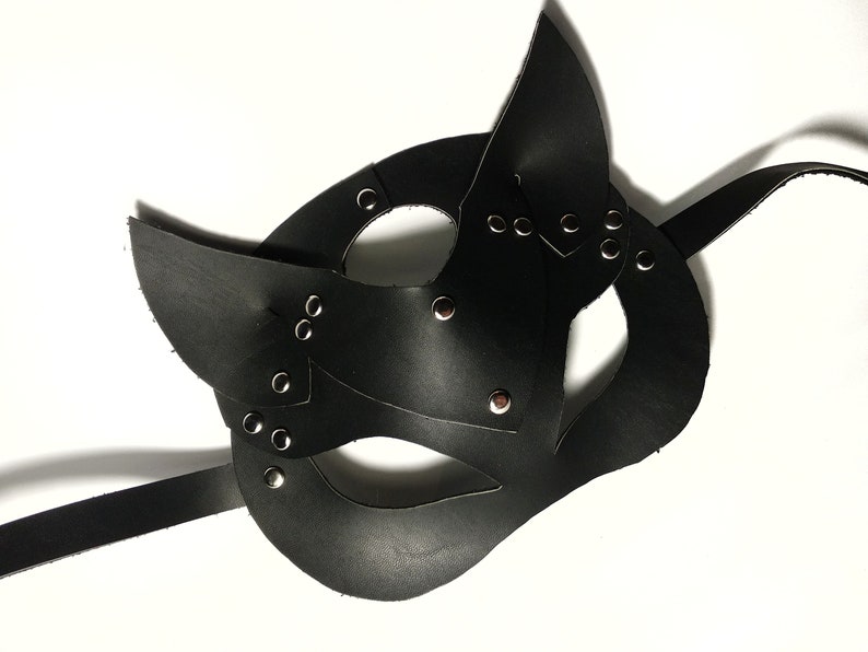 Sex Leather femmes Masque de chat Bandeau sexy, masque de femme cat, masque en cuir, masque fétiche, vêtements fétichistes, masque sexuel, masque gothique image 7