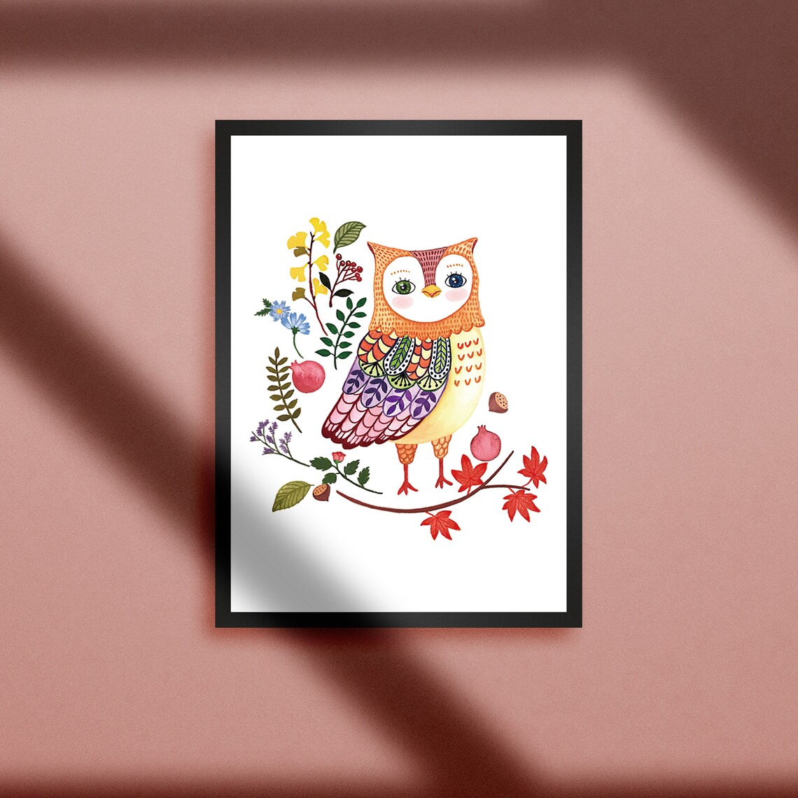 Owl bringing good luck Owl art Baby Animal Prints for Etsy España