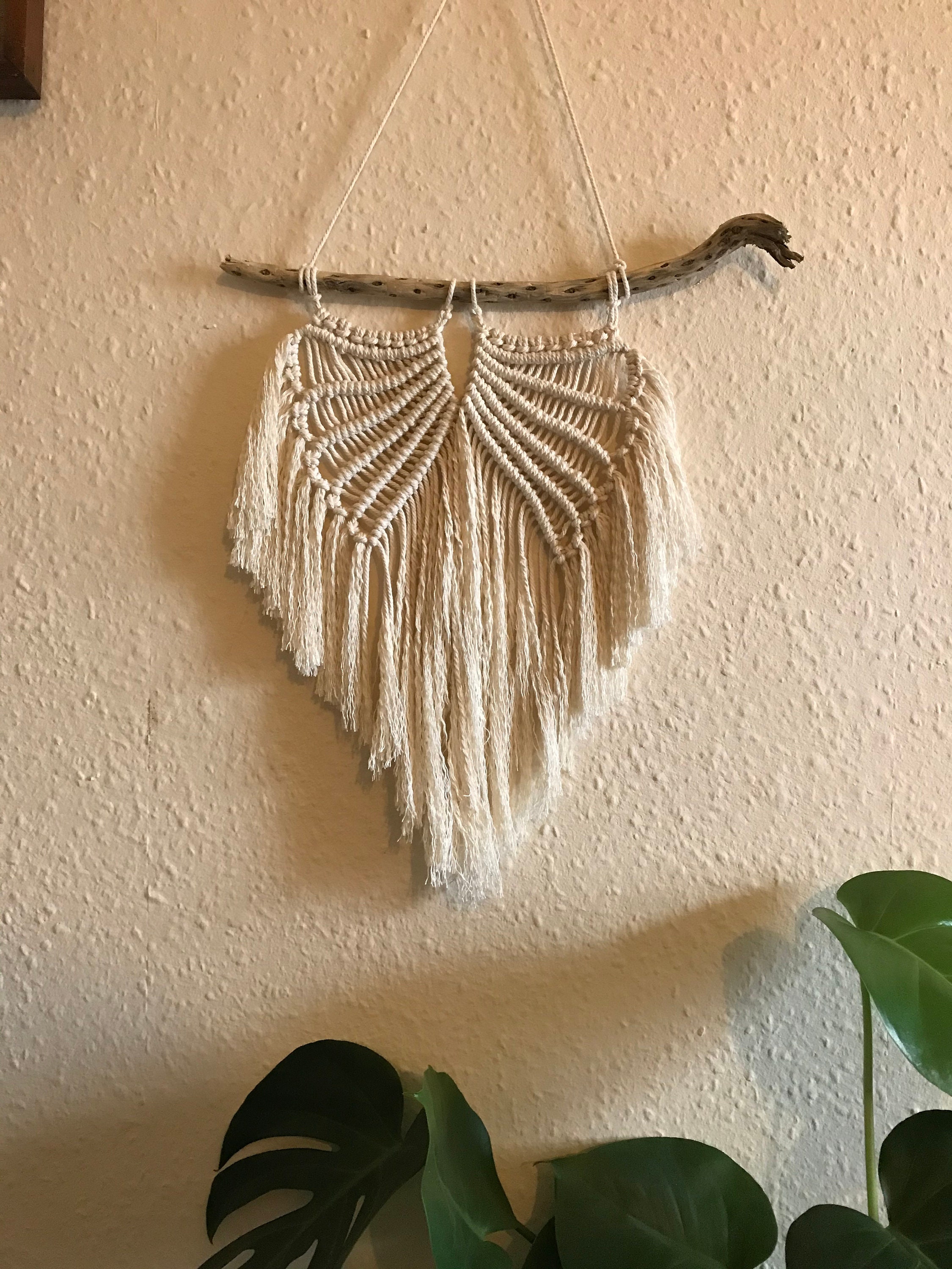 Medium Macrame Angel Wings Wall Hanging Macrame Bohemian Etsy