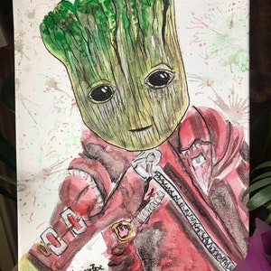 Completed Groot 3D Diamond Painting Baby Groot Painting With Diamonds Comic  Diamond Gifts Kids Decor Groot Wall Hanging 