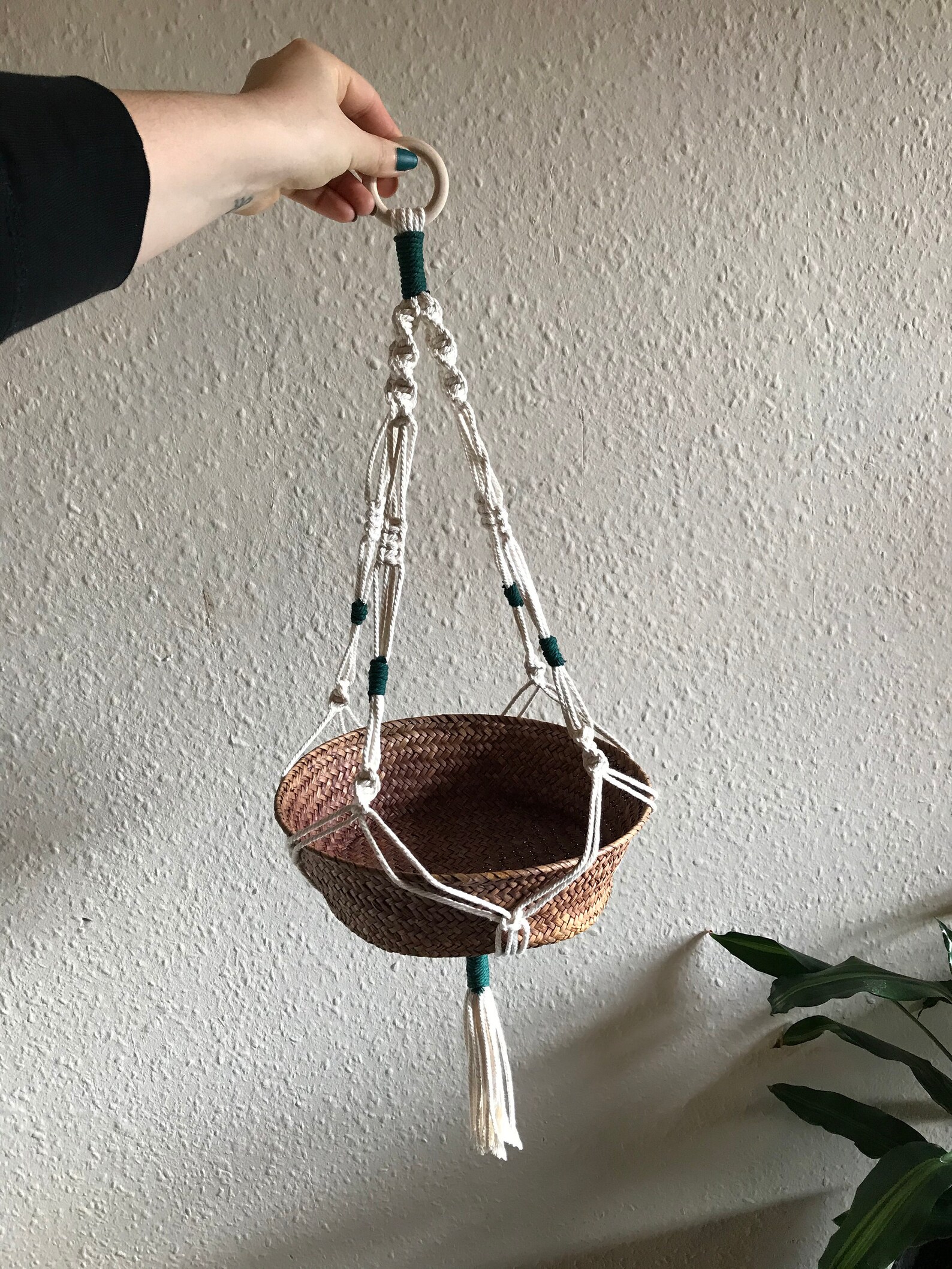Macrame Wall Hanging Bowl Hanger Hanging Macrame Bohemian Etsy