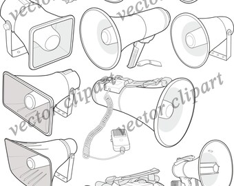 Megaphone Vector Etsy