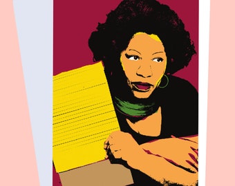 Toni Morrison  Pop Art Greeting Card with Quote | Black Author | Black Woman Motivational and Self Love