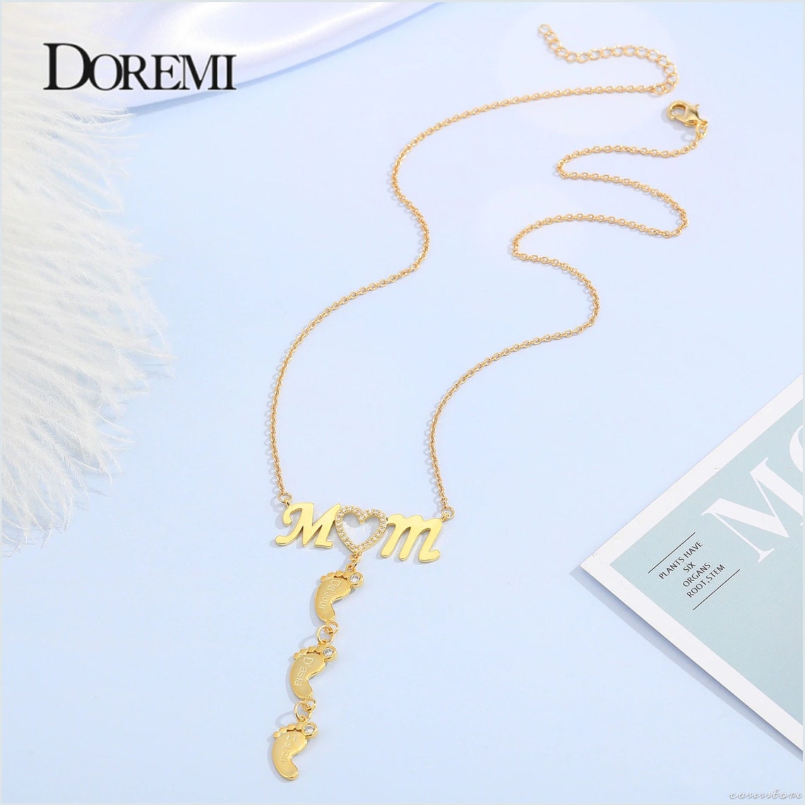 18K Gold Plated Personalized Baby Name Necklace Baby Name Etsy