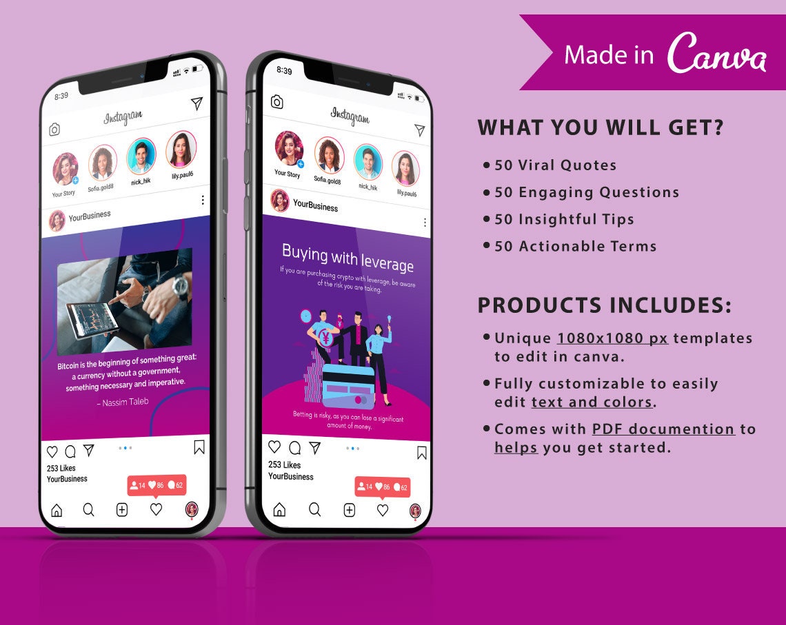 200 Crypto Social Media Templates: Canva Editable (digital Download) - Etsy