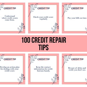 100 Credit Repair Tips: Instagram Templates (Digital Download)