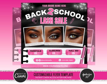 Back to School Lash Flyer | DIY Canva Beauty Template