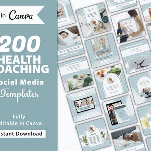 200 Health Coaching Templates for Social Media, Health Coaching Quotes for Social Media, Health Coaching for Instagram | Digital Download