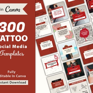 300 modelli di tatuaggi per i social media, citazioni di tatuaggi per i social media, modelli di tatuaggi per Instagram, volantini di tatuaggi / download digitale