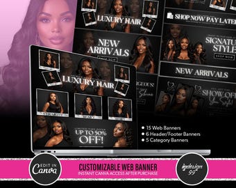 Haar Website Banner Vorlage: DIY Shopify Canva Design