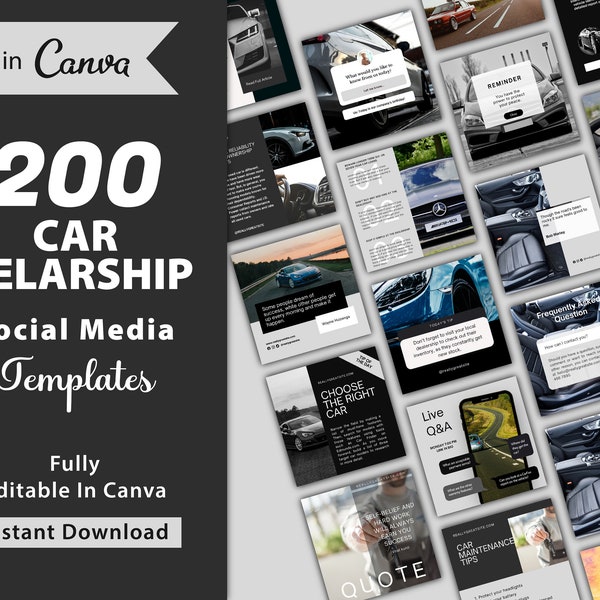 200 Car Dealership Templates for Social Media