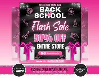 Back to School Flyer | Beauty Boutique Canva Template
