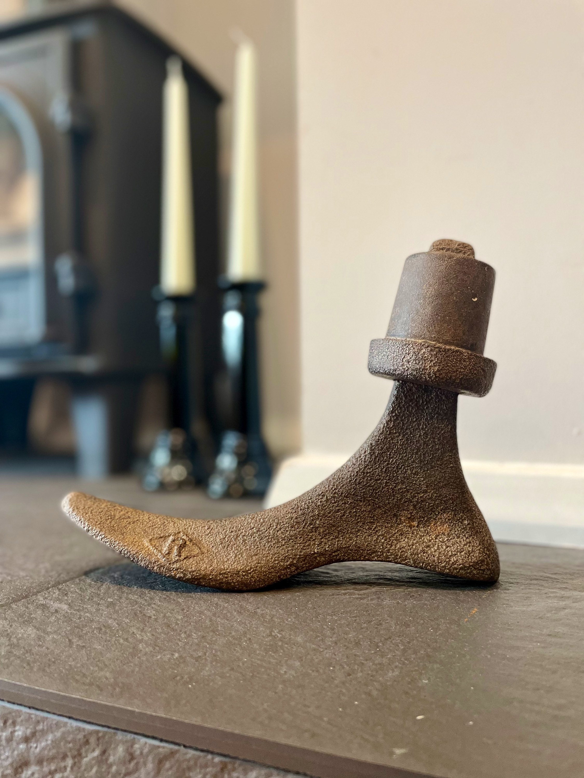 Vintage Cast Iron Cobblers Shoe Last Anvil Doorstop Etsy