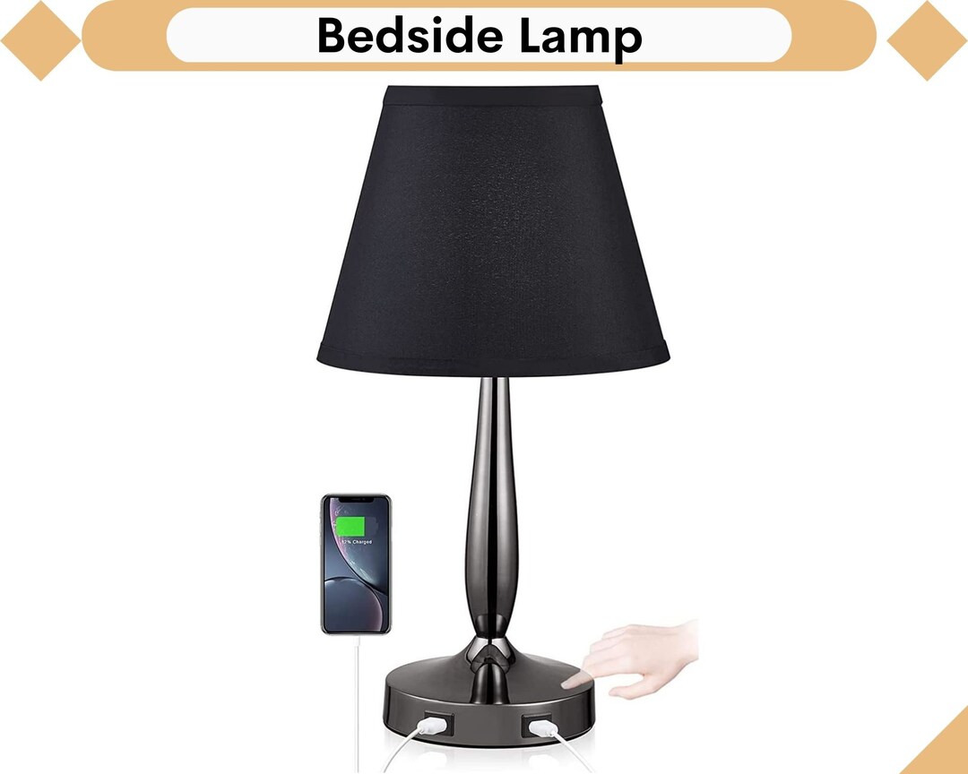 Bedside Lamp With USB Port touch Control Table Lamp for Etsy
